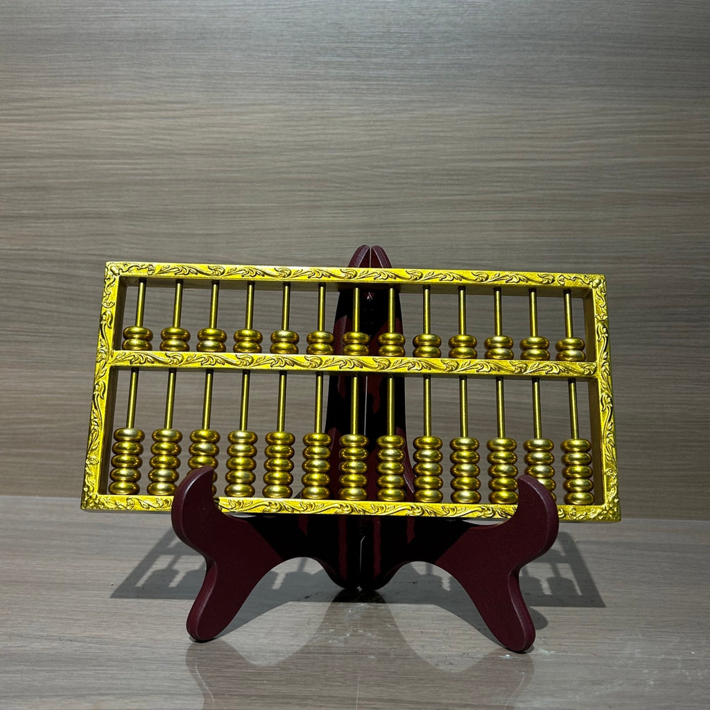 Traditional Chinese Golden Brass Abacus, Feng Shui Wealth Luck & Prosperity Statue