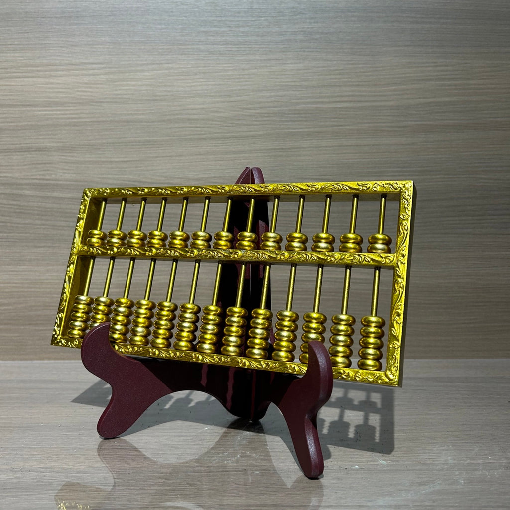 Traditional Chinese Golden Brass Abacus, Feng Shui Wealth Luck & Prosperity Statue