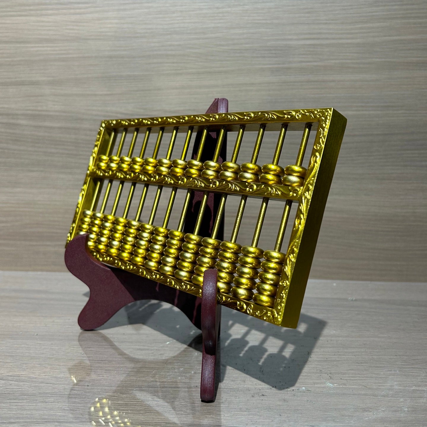 Traditional Chinese Golden Brass Abacus, Feng Shui Wealth Luck & Prosperity Statue