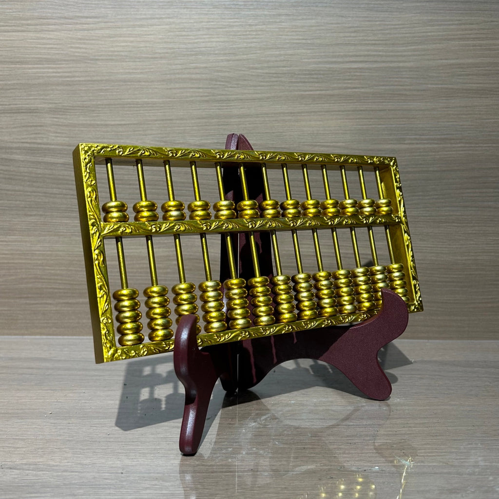 Traditional Chinese Golden Brass Abacus, Feng Shui Wealth Luck & Prosperity Statue