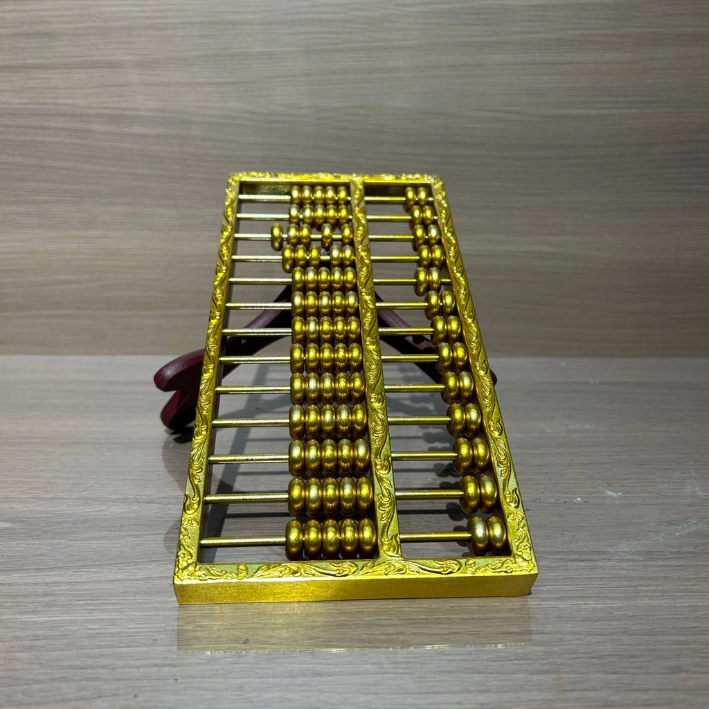 Traditional Chinese Golden Brass Abacus, Feng Shui Wealth Luck & Prosperity Statue