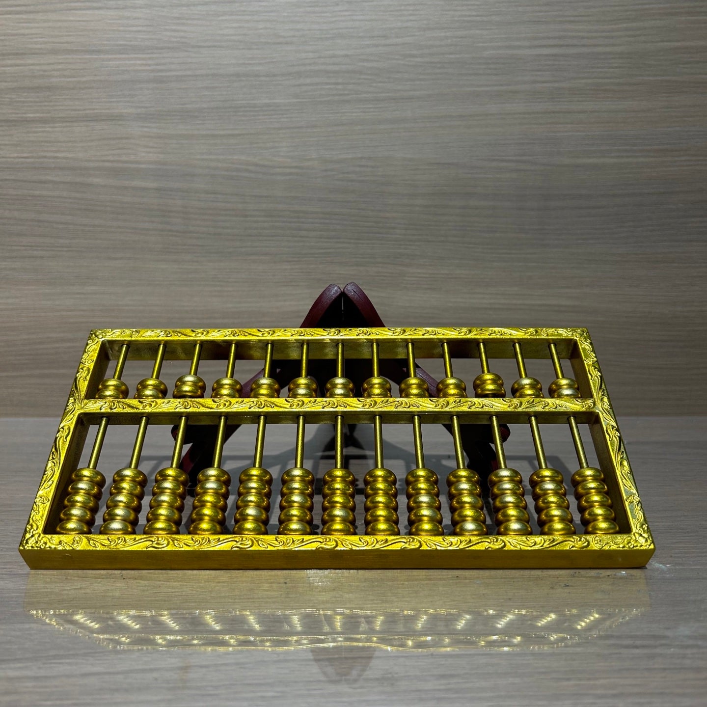 Traditional Chinese Golden Brass Abacus, Feng Shui Wealth Luck & Prosperity Statue
