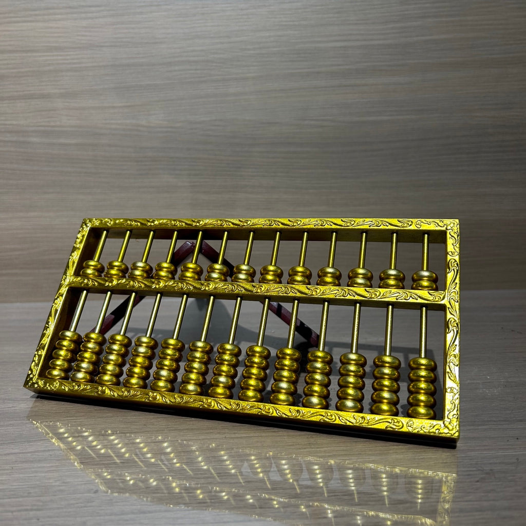 Traditional Chinese Golden Brass Abacus, Feng Shui Wealth Luck & Prosperity Statue