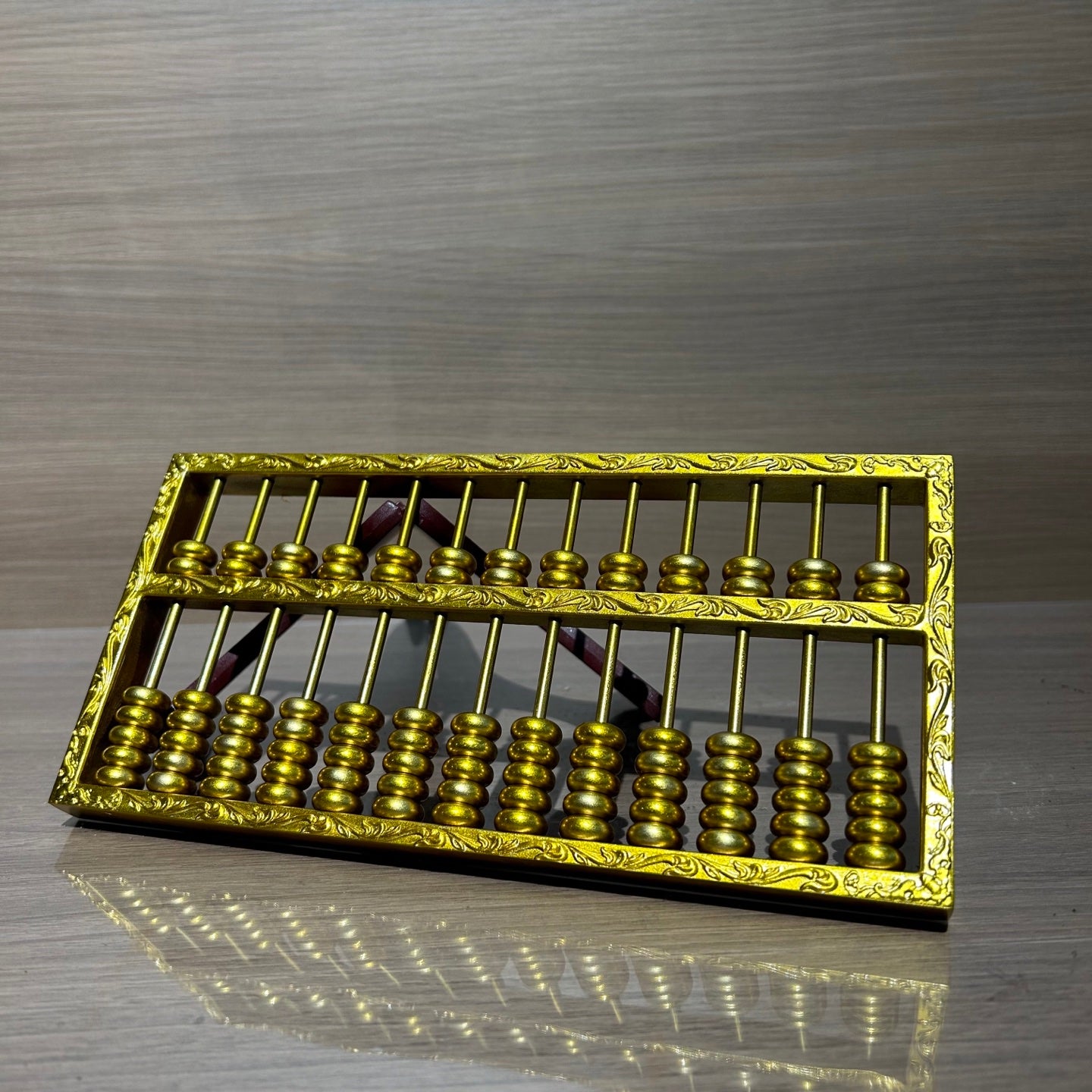 Traditional Chinese Golden Brass Abacus, Feng Shui Wealth Luck & Prosperity Statue