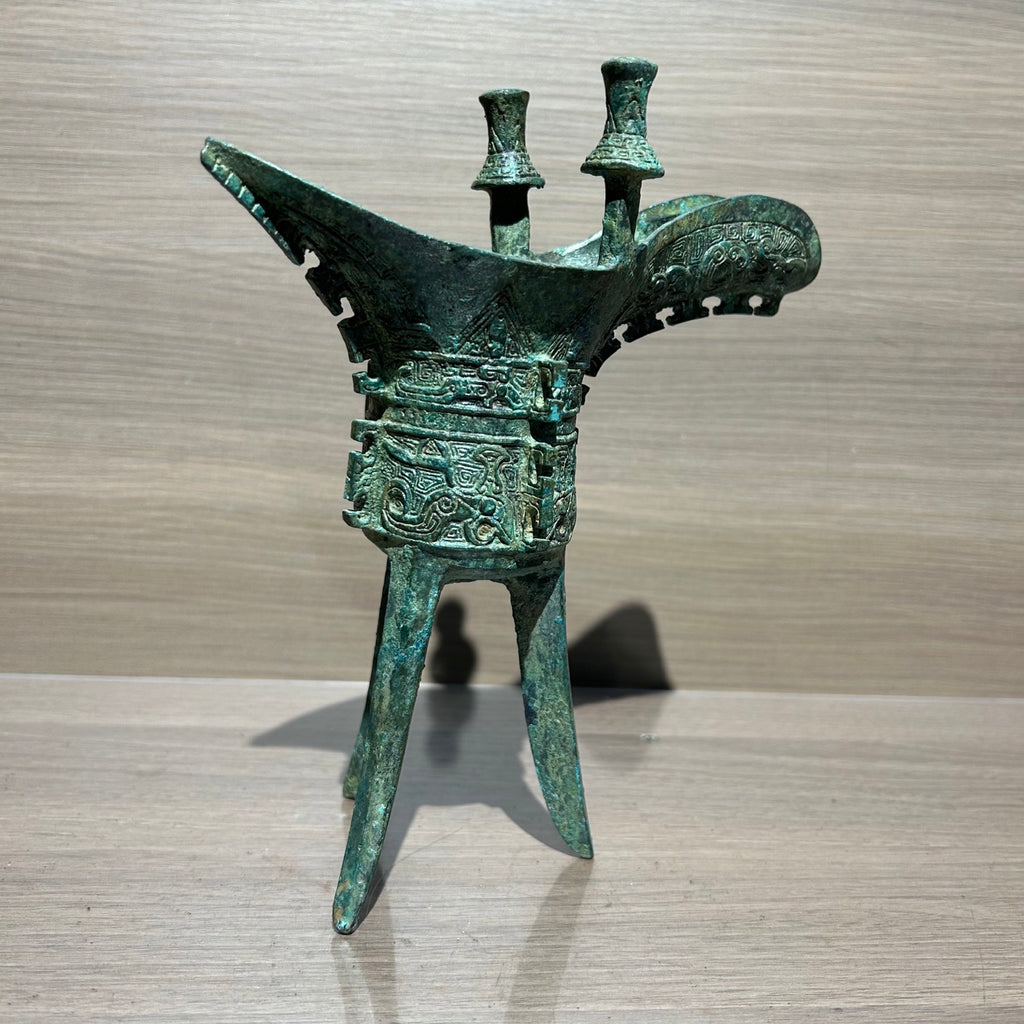 3000 Years Shang Dynasty Fuhao Jue Ritual Wine Vessel Decor