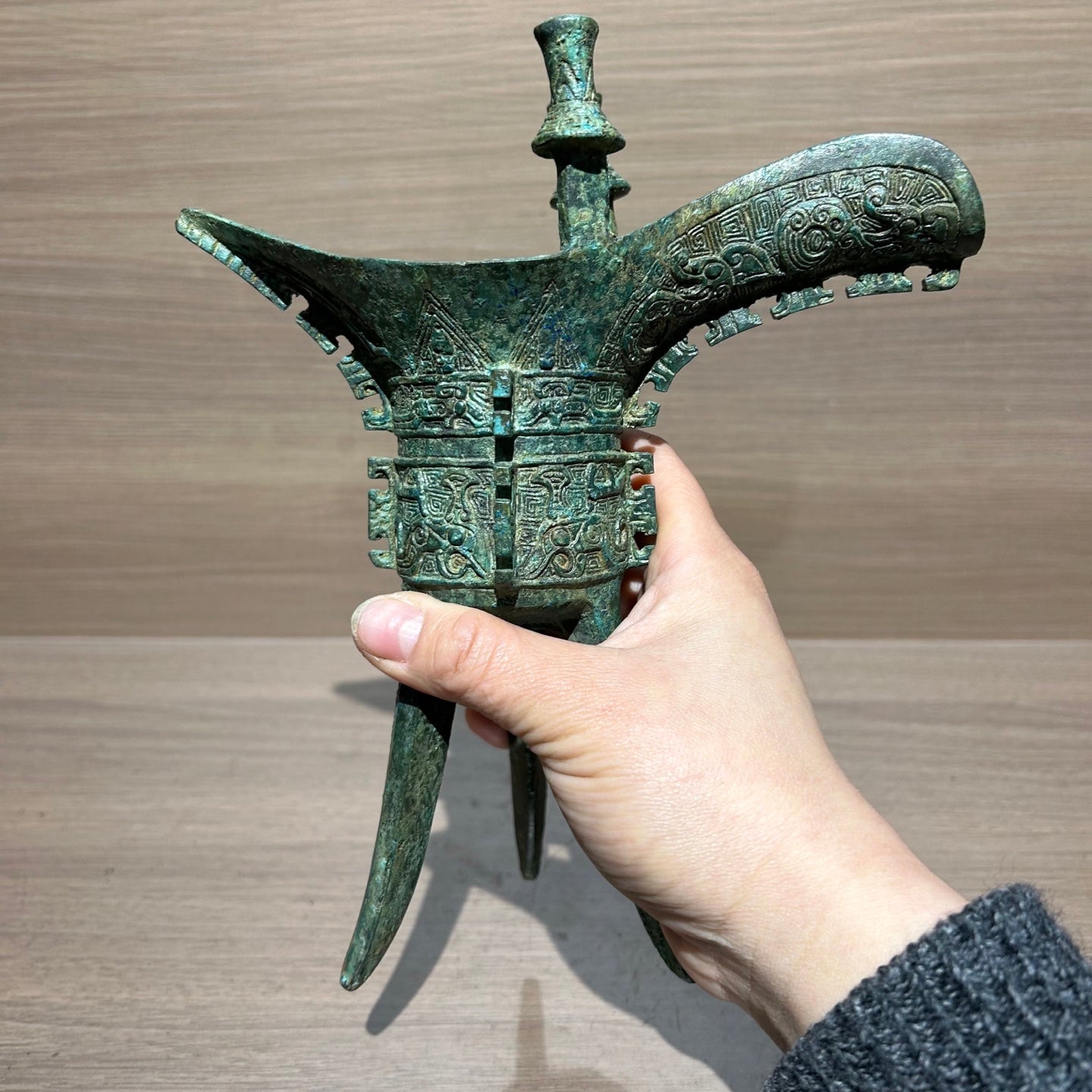 3000 Years Shang Dynasty Fuhao Jue Ritual Wine Vessel Decor